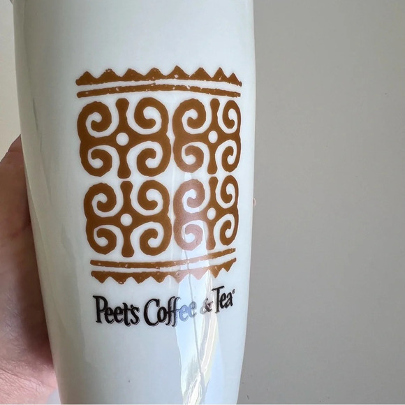 Peet’s Coffee Ceramic Glass Tumbler 12 oz w/lid - Picture 10 of 13